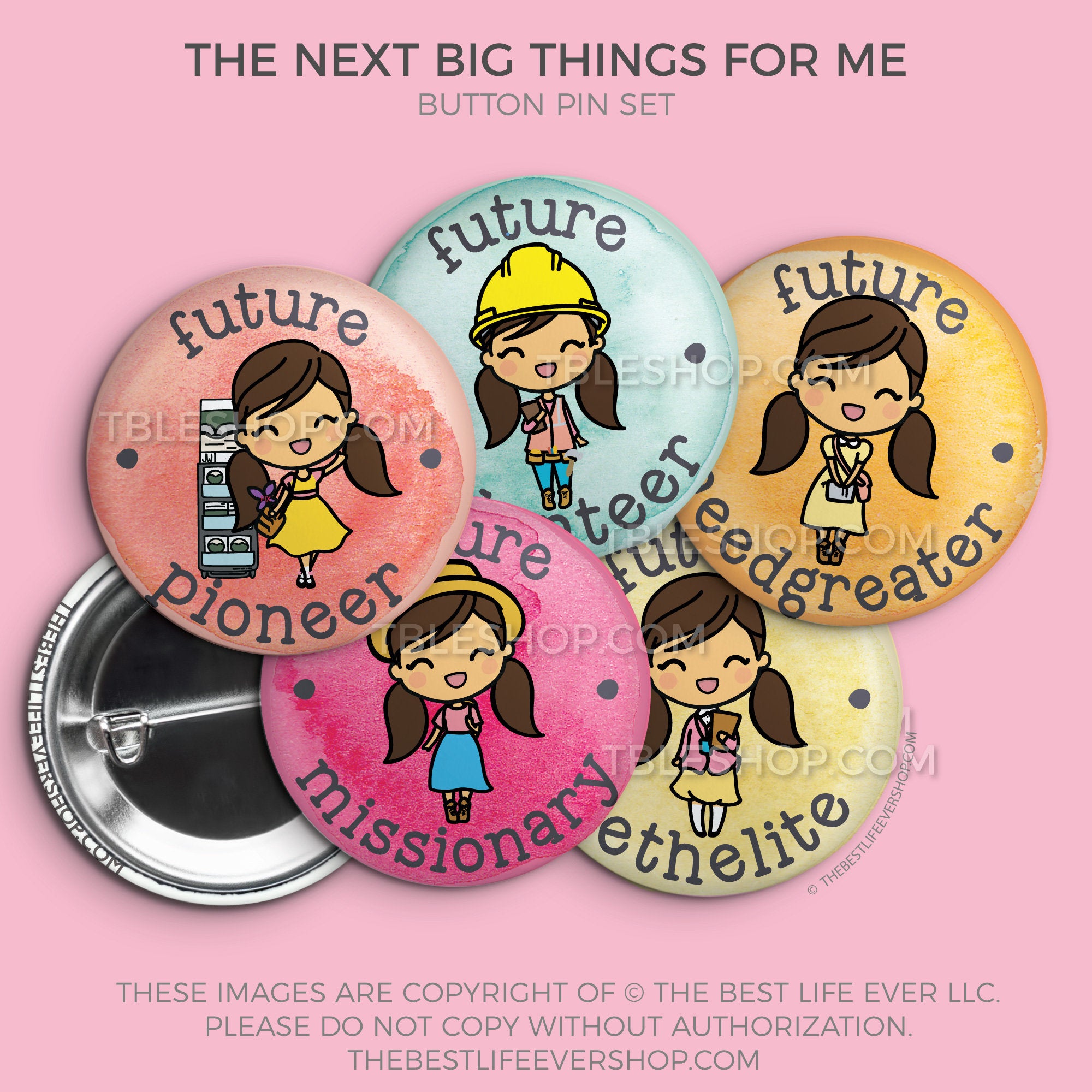 Future Goals Button Badge Pins Set - Gifts for GIRLS Pioneer Missionary  Bethelite jw ministry - jw gifts best life ever jw